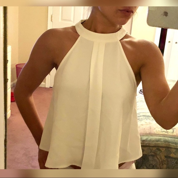 Forever 21 Tops - White High Neck Top